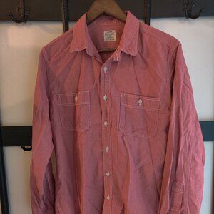 J. Crew red chambray